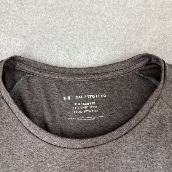 Under Armour Mens The Tech Tee Shirt T-Shirt Athletic Charcoal Gray Size XXL - Picture 2 of 12
